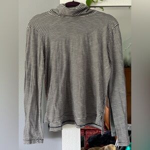 Madewell Black and White Striped Long Sleeve Top
